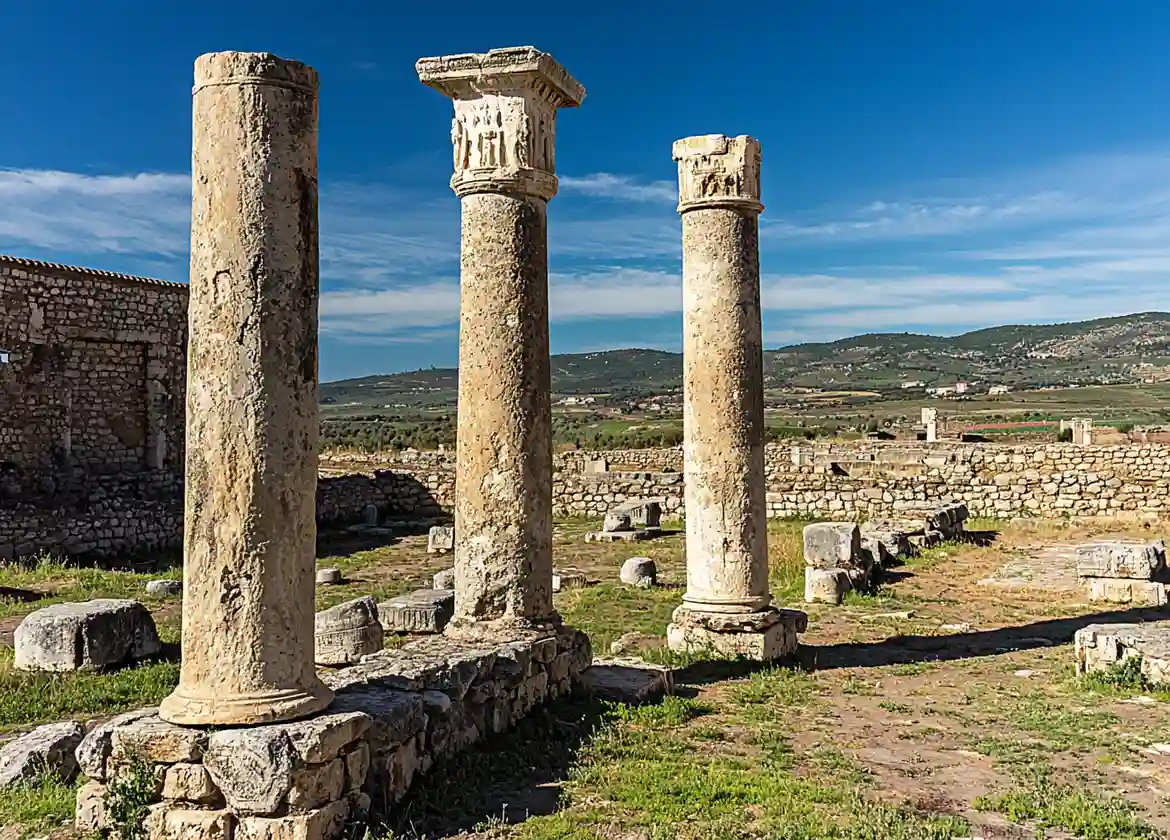 Volubilis Roman ruins near Fes Morocco for a car rental day trip